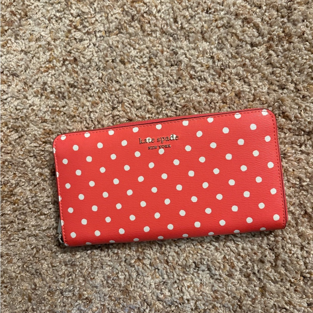 Kate Spade Coral Polka Dot Wallet